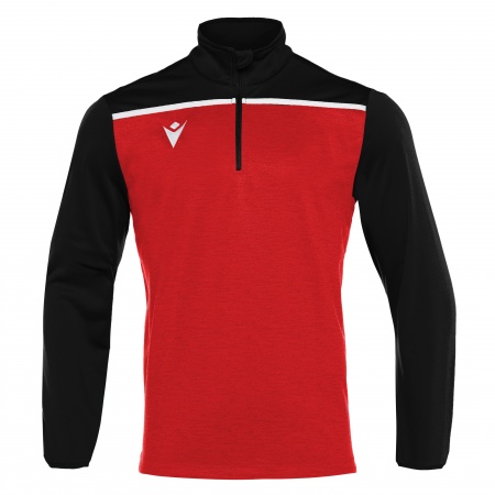 Macron.rs RHINE 1/4 ZIP TOP BLK/RED/WHT,S